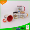 hot china products 11oz sublimation mug with custom design,sublimation cup with color handle